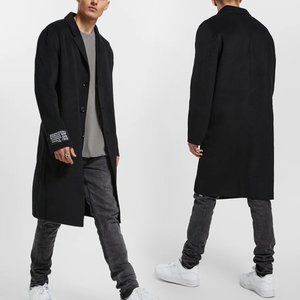 Ksubi Mogul Coat Petrol Blue Felted Wool Blend Relaxed Fit Unlined XXL 2XL NEW